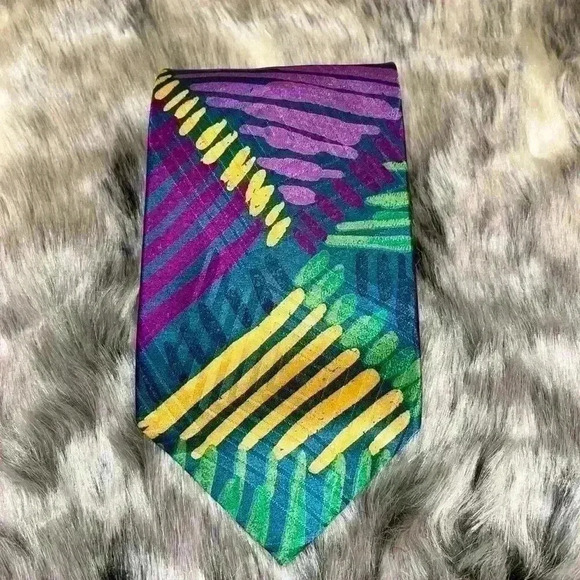 NWT Rare Missioni Cravatte 100%Silk Tie. Made in Spain summer time fun pattern - Picture 1 of 9